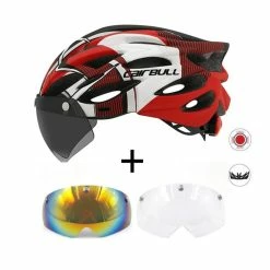 Black Red Side-4 -Casque De Vélo, VTT Ou Cyclisme Avec LED à Utiliser Sur La Route,modèle Ultraléger, Visière Amovible Et - Avis / Test