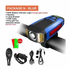 BLUE D -Nouveau USB Vélo Lampe De Poche LED Ordinateur-corne Vélo Avant Lumière Phare Odomètre étanche Rétro éclairage P - Avis / Test