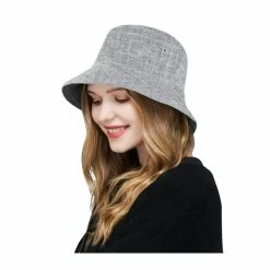 DAMILY® Bob Homme Femme En Coton Et Lin Bonnet Résistant Aux UV Chapeau Respirant-Gris - Avis / Test