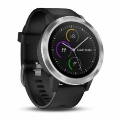 Garmin - Vivoactive 3 - Montre Connectée De Sport Avec GPS Et Cardio Poignet (Ecran : 1,6 Pouces) - Argent Avec Bracelet Noir3 - Avis / Test