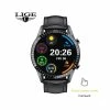 LIGE – Montre Connectée De Sport Pour Hommes, écran Tactile, Cercle Complet, étanche, Sport, Fitness Leather Strap Black - - Avis / Test