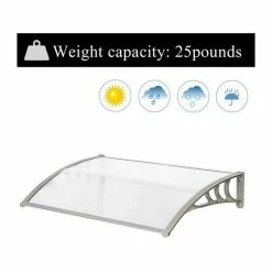 Marquise De Porte En Polycarbonate 120*80cm Gris - Avis / Test