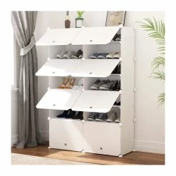 Meuble à Chaussures Armoire à Chaussures Cubes De Rangement Pour Chaussures Etagères Chaussures,Blanc(2-7) - Avis / Test