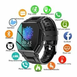 Montre Connectée De Sport Militaire Pour Hommes, Plein écran Tactile, Moniteur De Pression Artérielle,De Fréquence Cardiaqu - Avis / Test