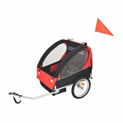 Remorque De Vélo Pour 2 Enfants Poids Max : 30 Kg Rouge Et Noire - Avis / Test