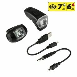 SET ECLAIRAGE VELO LED VIOO 300 USB NOIR - Avis / Test