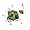 WSdwqaa！Remorque De Vélo Pour Chiens Avec Réflecteurs Drapeau Barre - Pliable - Jaune Et Gris - 137x73x90 Cm - Avis / Test